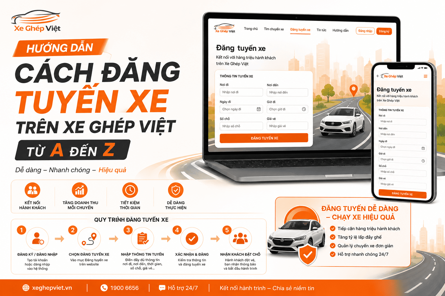 Hướng Dẫn Cách Đăng Tuyến Xe Trên Xe Ghép Việt Từ A Đến Z
